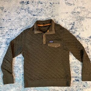 Patagonia Men's Medium Quarter-zip Quilted Sweatshirt -- Green